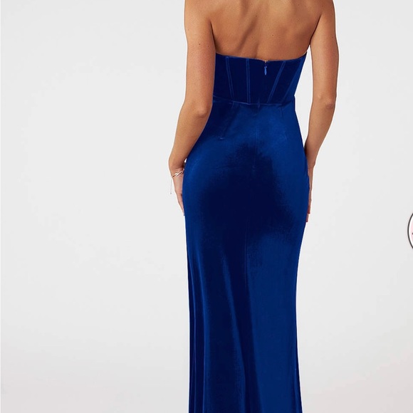 Navy blue floor length dress - Picture 2 of 3